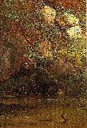 Albert Bierstadt Ferns_and_Rocks_on_an_Embankment oil painting